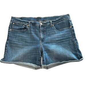 Levi’s Mid Length Medium Wash Denim Jean Shorts Size 33
